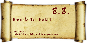 Baumöhl Betti névjegykártya